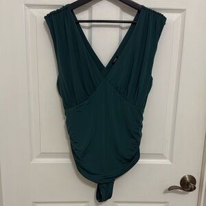 Express women’s dark green body contour body suit